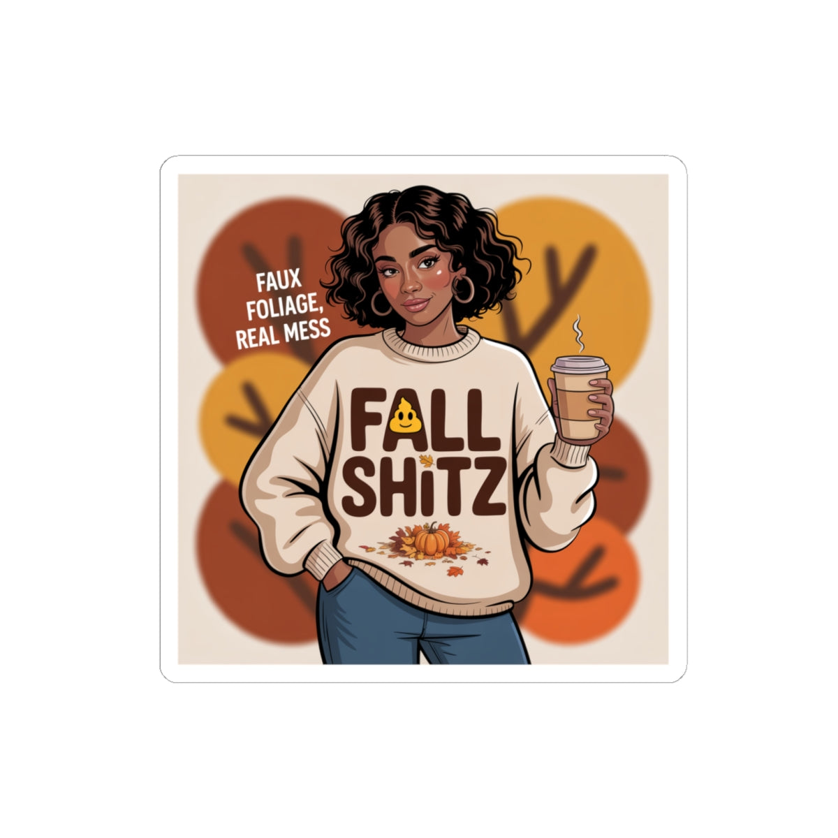 Autumn Vibe Kiss-Cut Stickers, Fall Decor, Laptop Stickers, Seasonal Gifts, Creative Planner Accessories