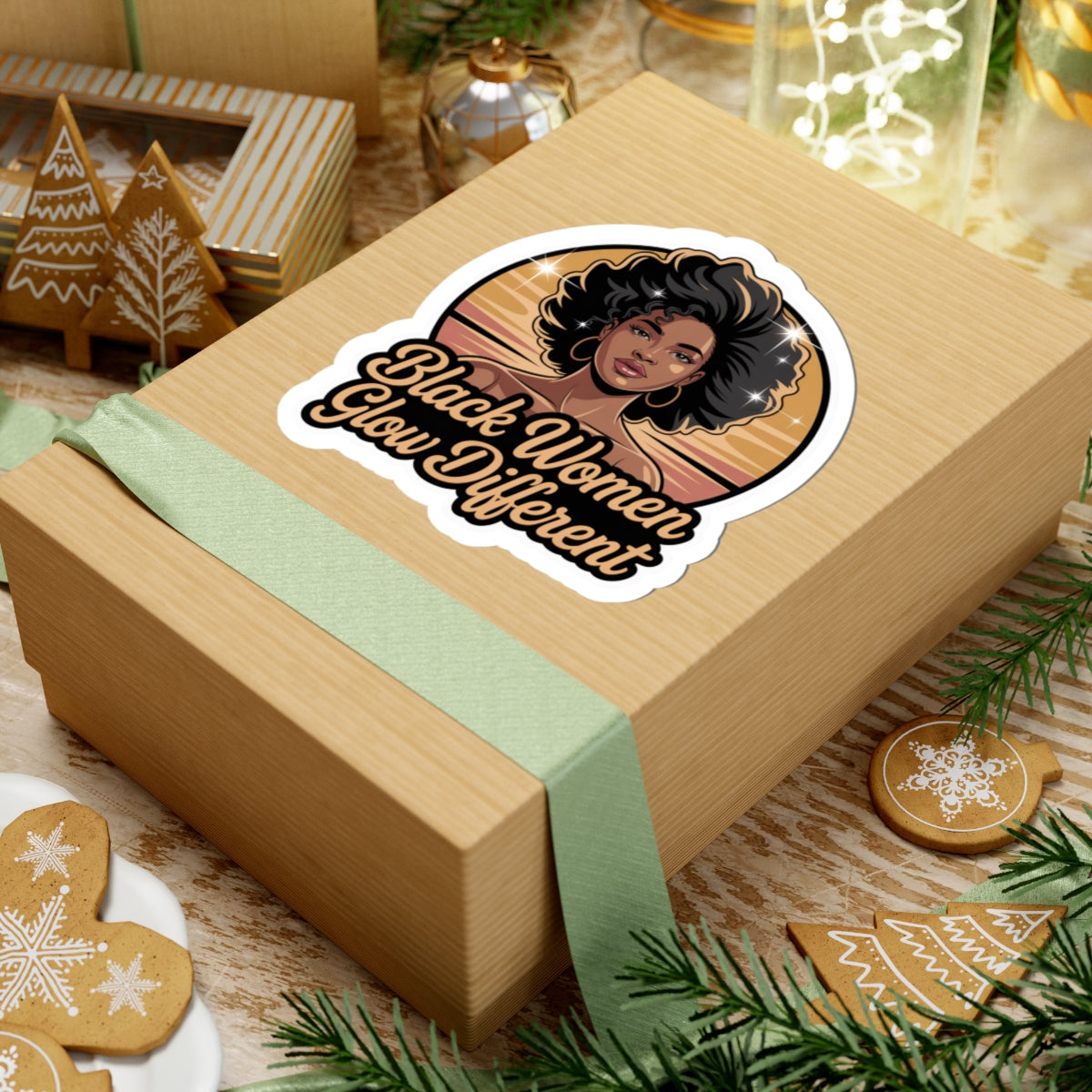 Empowering Kiss-Cut Stickers - Celebrate Black Beauty, Inspirational Decor, Laptop Stickers, Gift for Her