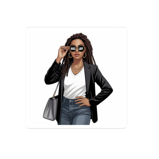 Boss Lady Kiss-Cut Stickers – Empowering Décor for Laptops, Notebooks, and Gifts