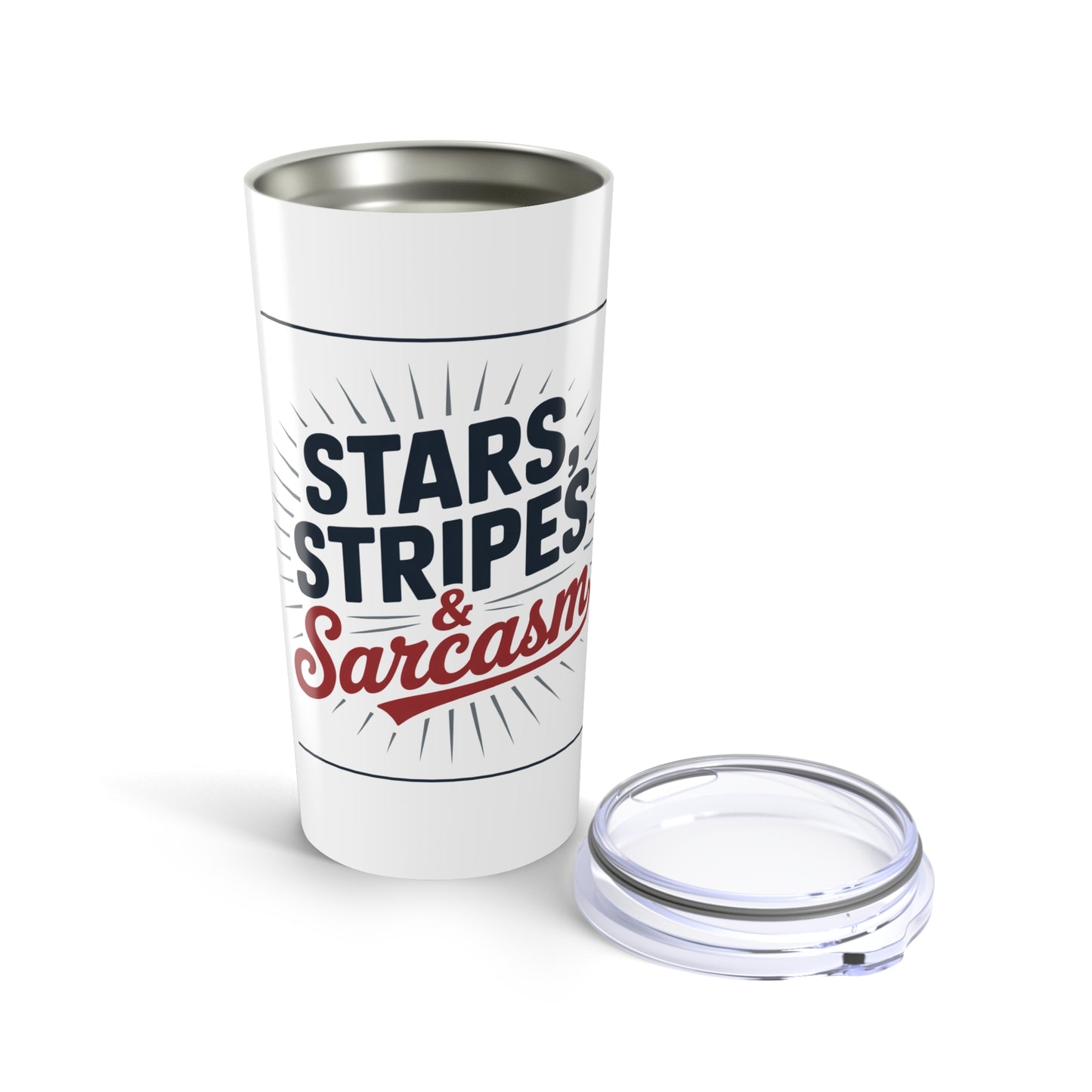 Stars Stripes and Sarcasm Tumbler – Funny July 4th Mug for Women, Patriotic Sass, Red White & Boujee Cup Gift