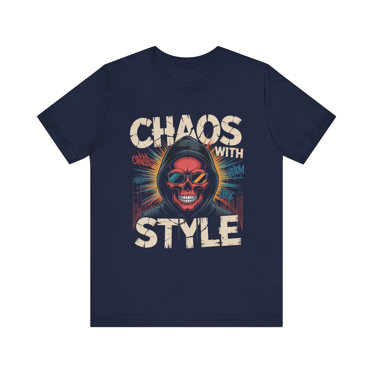 Skull Graphic Tee - Chaos with Style, Unisex T-Shirt, Edgy Apparel, Halloween Costume, Grunge Style Fashion, Gift for Him/Her