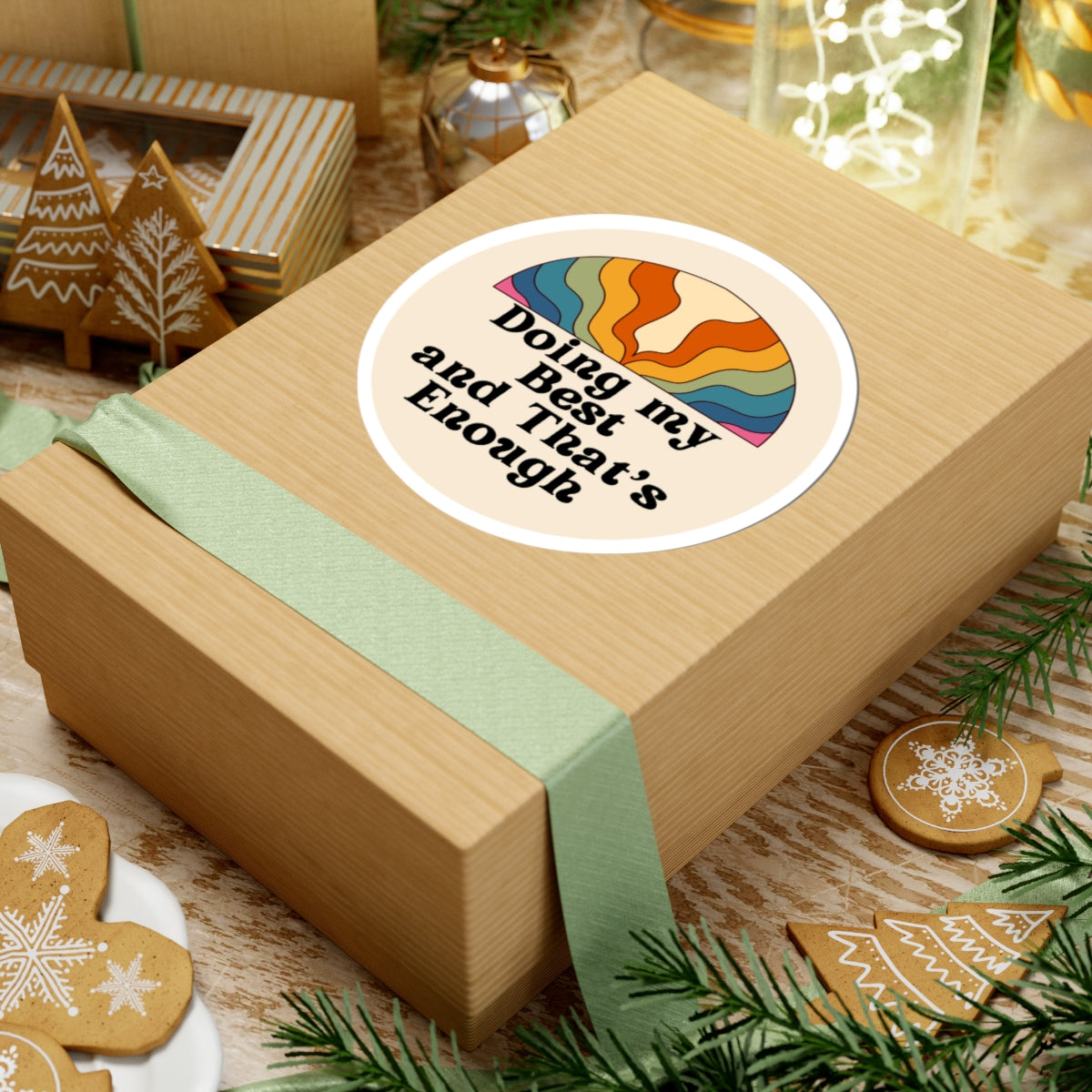 Doing My Best and That’s Enough" Circle Sticker – Give Yourself Credit