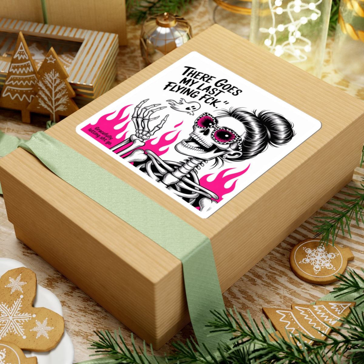 Sassy Skeleton Kiss-Cut Stickers | Fun Laptop Decor, Halloween Gifts, Quirky Party Supplies, Unique Art Stickers