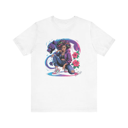 Anime Streetwear Shirt | Chaos With Style Kaida Graphic Tee | Hibiscus Panther Anime Top