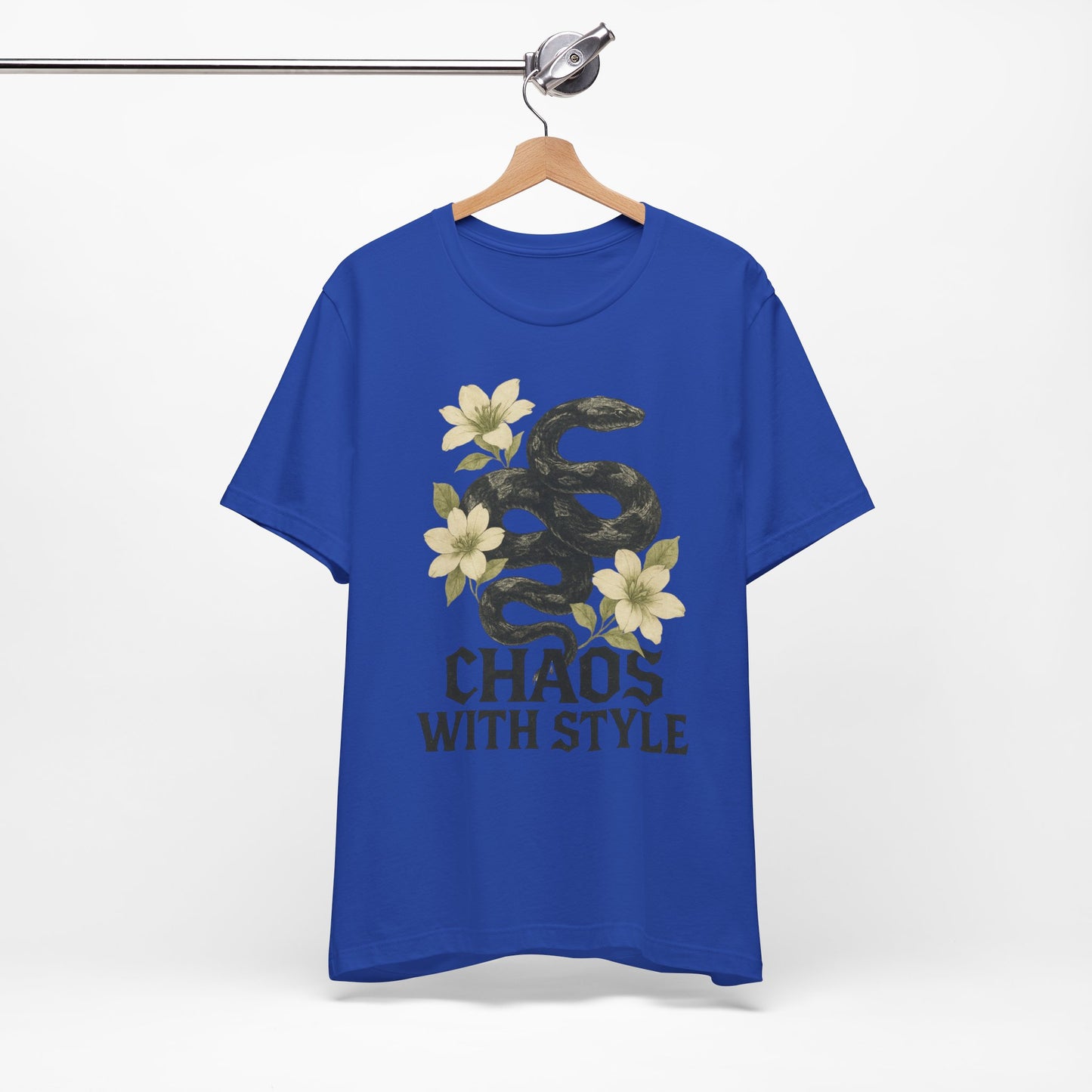 Snake Shirt Gothic Floral Tee | Chaos With Style Snake Graphic | Serpent & Flower Streetwear Top