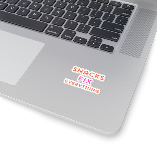 Snacks Fix Everything Kiss-Cut Stickers - Fun Vinyl Decals for Snacks Lovers