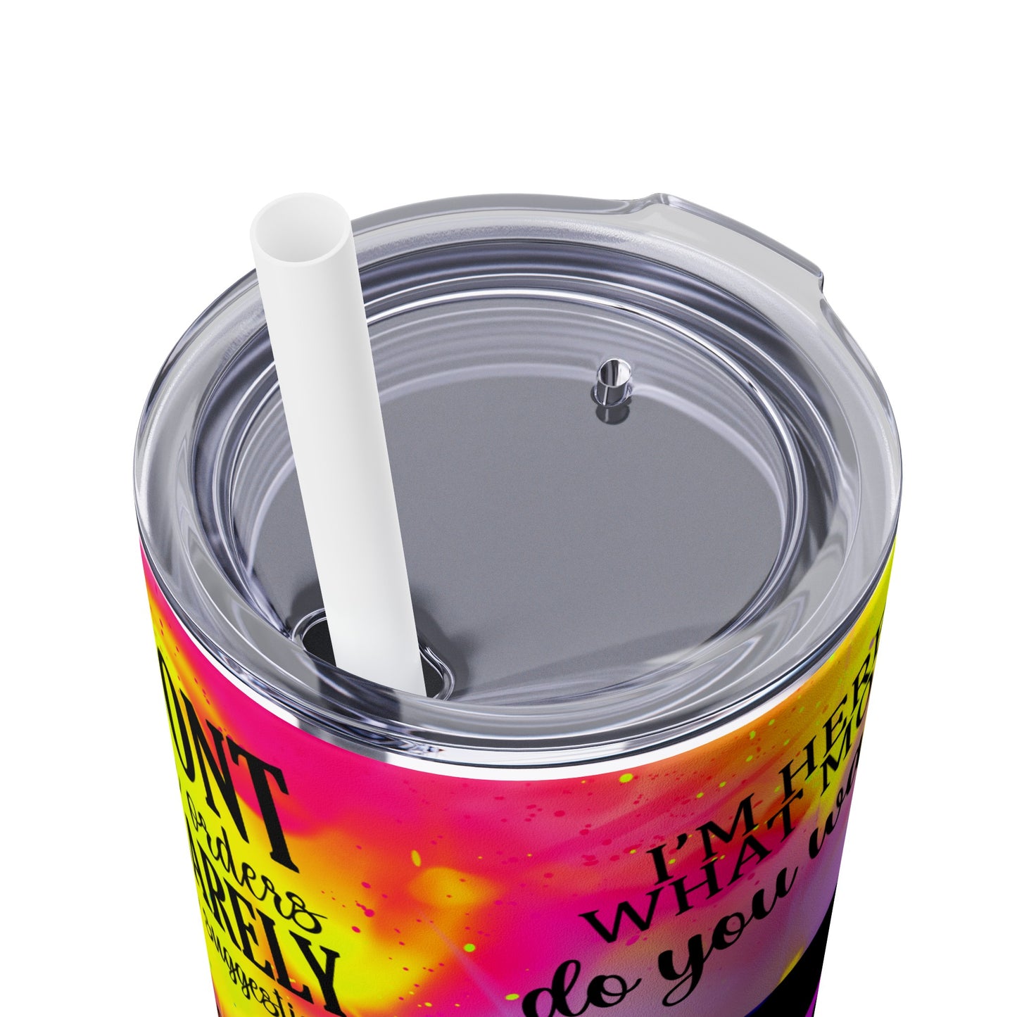 WTF Skinny Tumbler with Straw, 20oz
