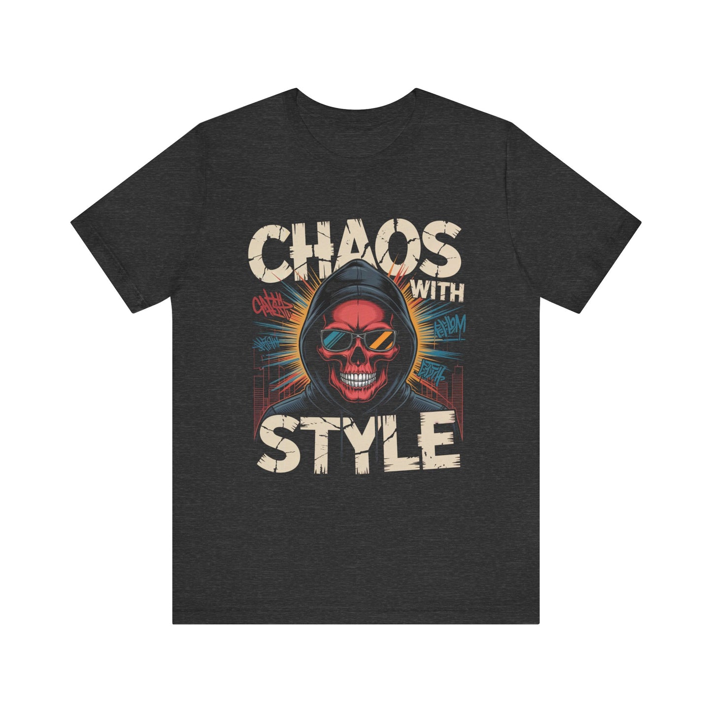 Skull Graphic Tee - Chaos with Style, Unisex T-Shirt, Edgy Apparel, Halloween Costume, Grunge Style Fashion, Gift for Him/Her