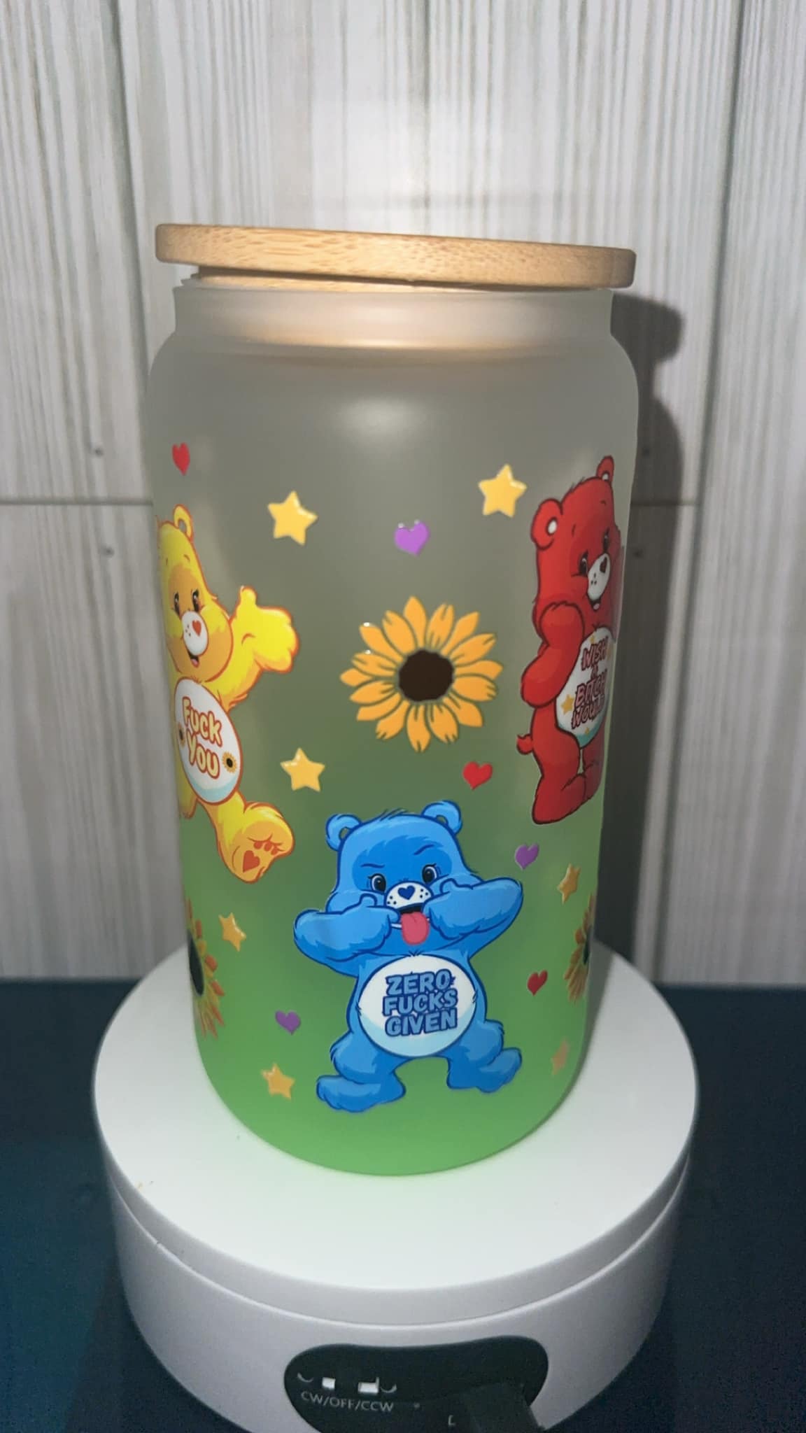 Care Bears adult glass tumbler