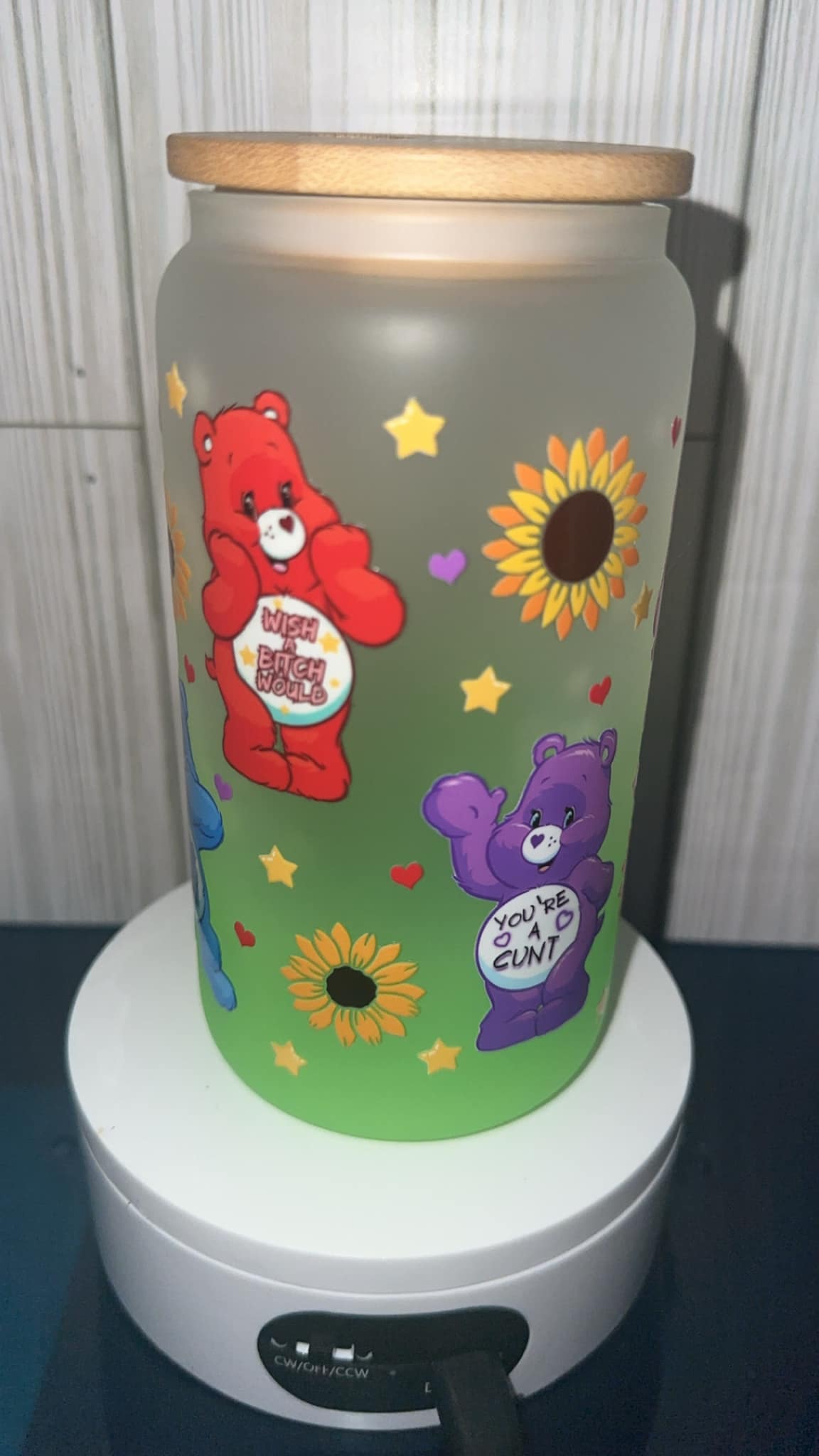 Care Bears adult glass tumbler