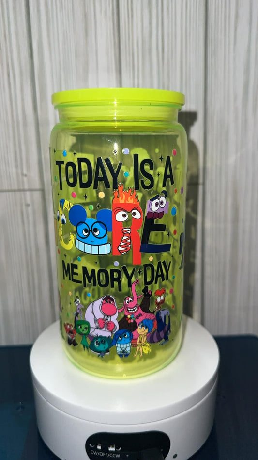 Inside out today is a core memory day kids acrylic cup