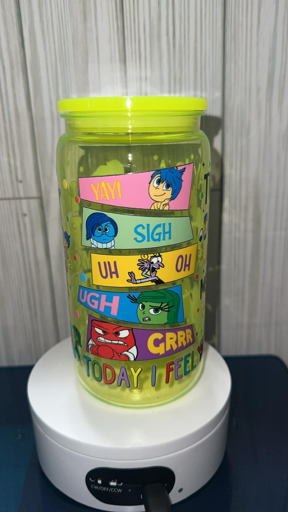 Inside out today is a core memory day kids acrylic cup