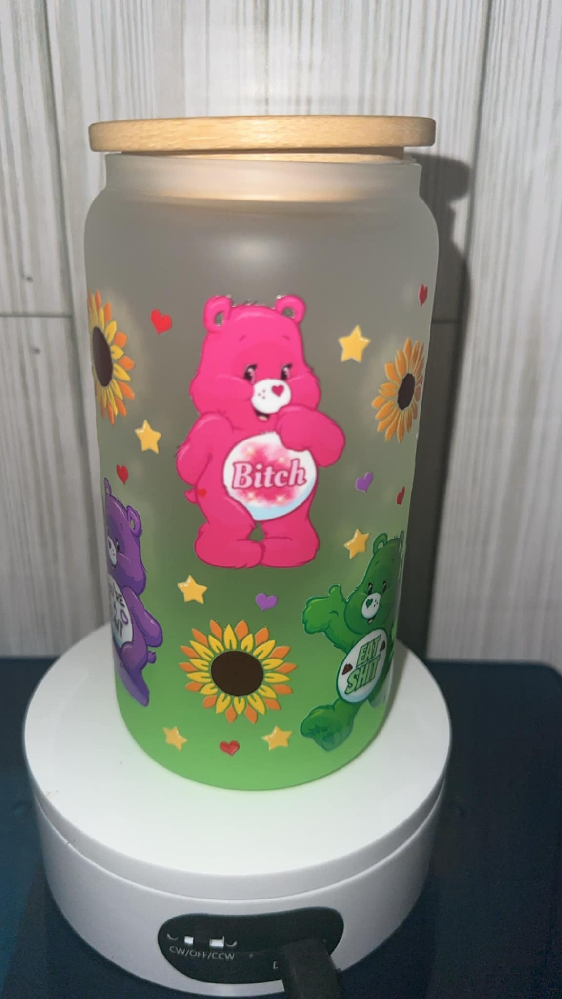Care Bears adult glass tumbler