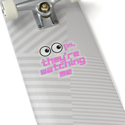 Funny Kiss-Cut Stickers - 'Oops, They're Watching Me' Decals for Laptops & Notebooks