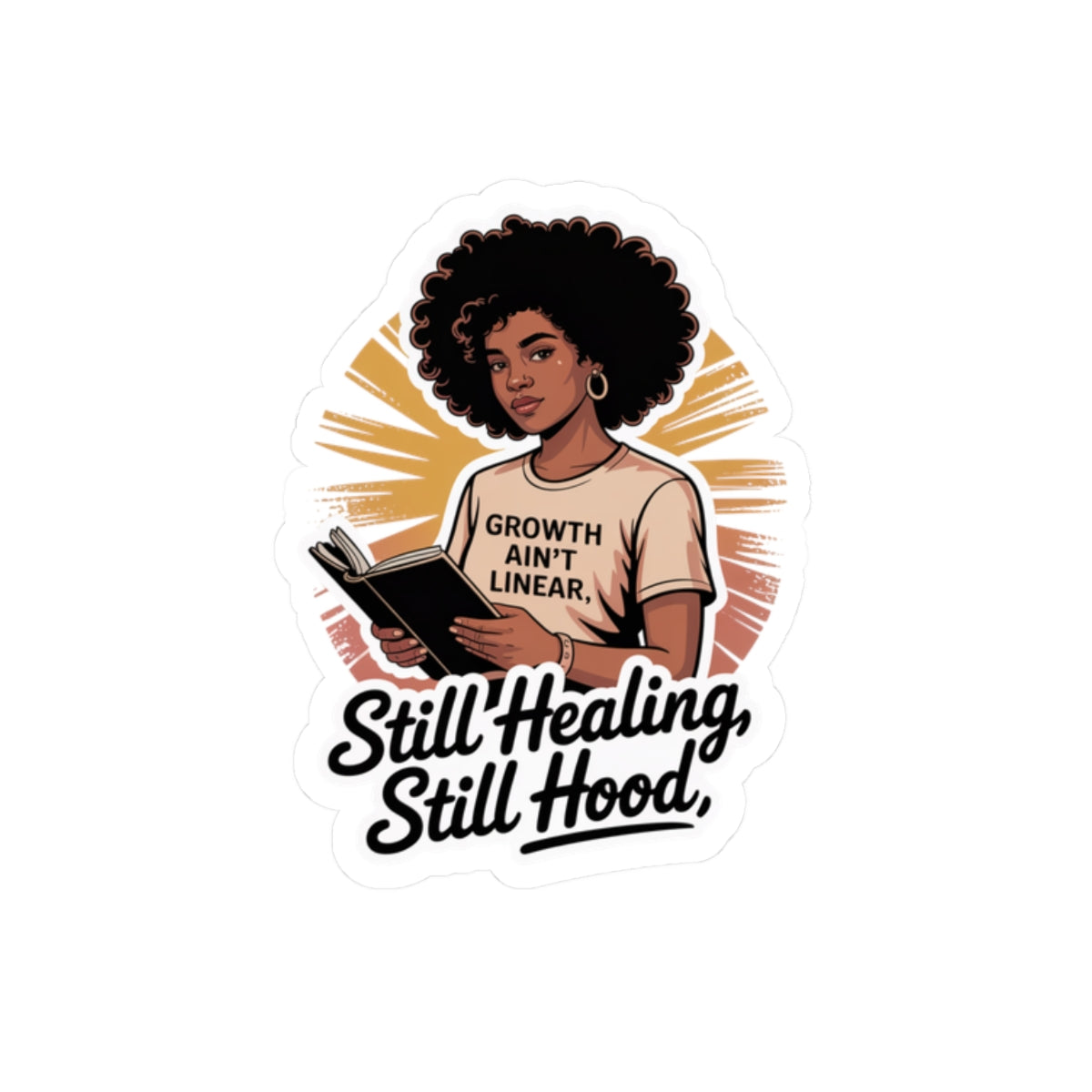Inspirational Kiss-Cut Stickers, Motivational Laptop Stickers, Growth Ain't Linear Vinyl Decals, Empowering Art Stickers, Self-Healing Gifts