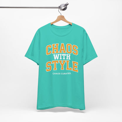 Chaos with Style T-Shirt, Unisex Jersey Tee, Trendy Graphic Tee, Casual Wear, Gift for Her, Gift for Him, Everyday Outfit