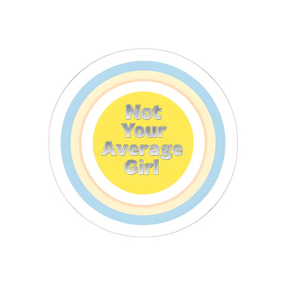 Kiss-Cut Stickers with 'Not Your Average Girl' Design, Fun Laptop Decals, Personalized Gifts, Cute Stationery, Trendy Wall Decor