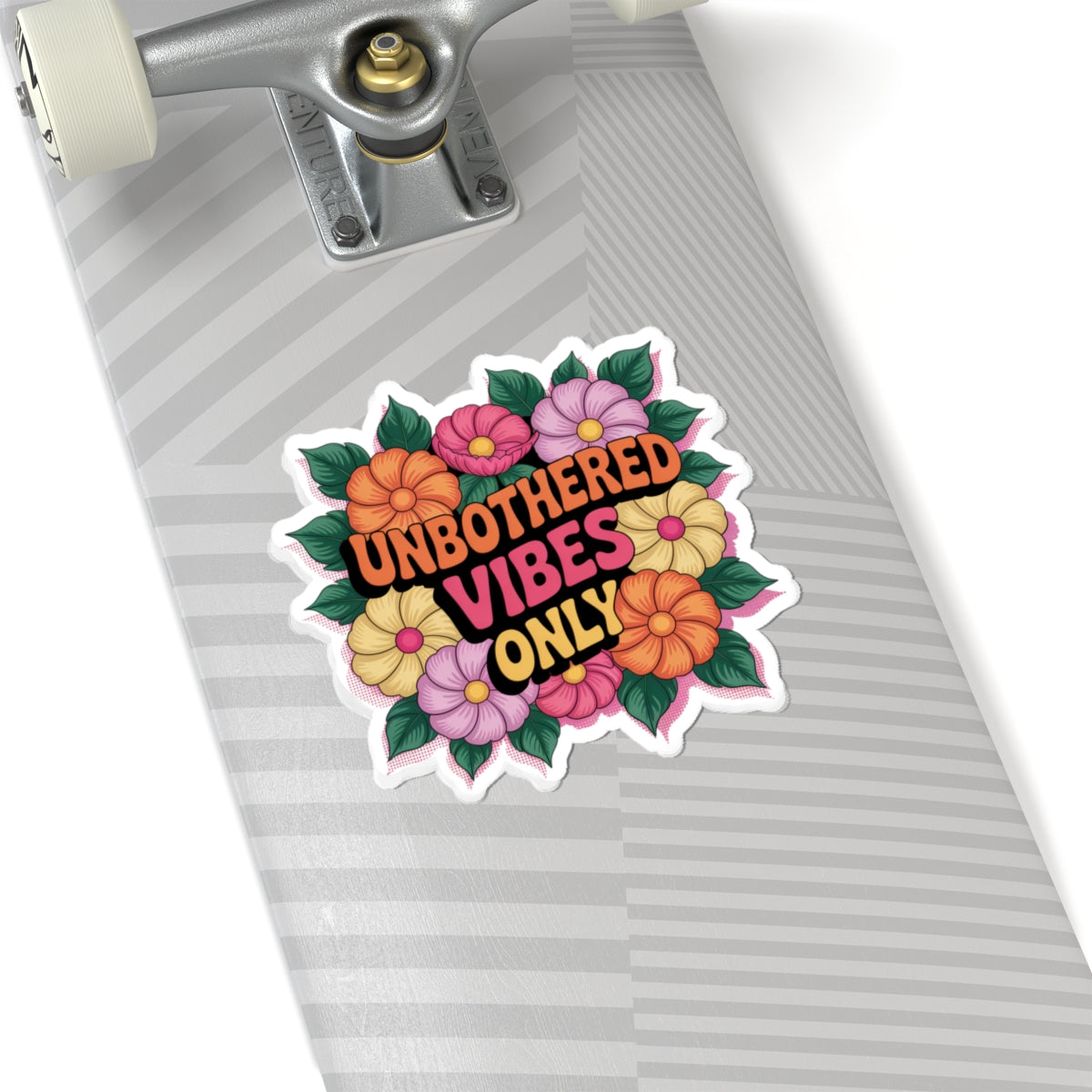 Unbothered Vibes Only Kiss-Cut Stickers, Flower Stickers, Cute Stickers, Laptop Decor, Trendy Journal Stickers, Gift for Friends