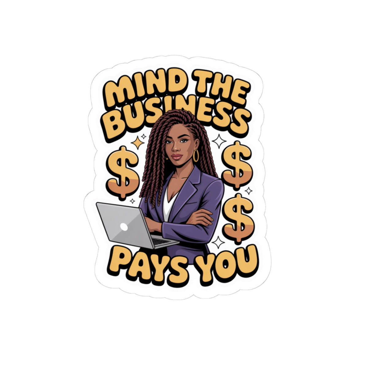 Mind the Business Kiss-Cut Stickers | Motivational Laptop Decal, Businesswoman Sticker, Office Decor, Entrepreneur Gift, Inspirational [...]