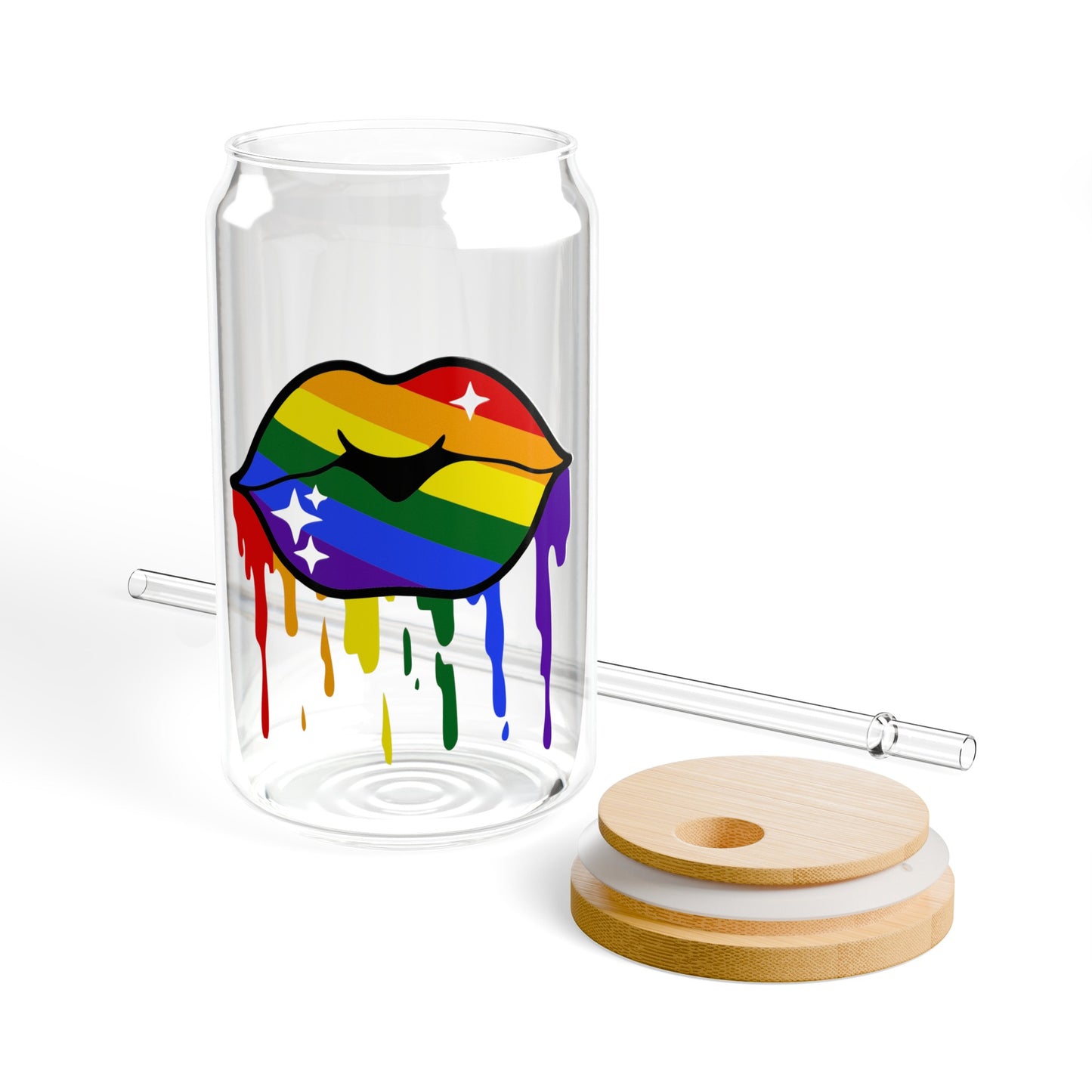 LGBT Lips Sipper Glass, 16oz