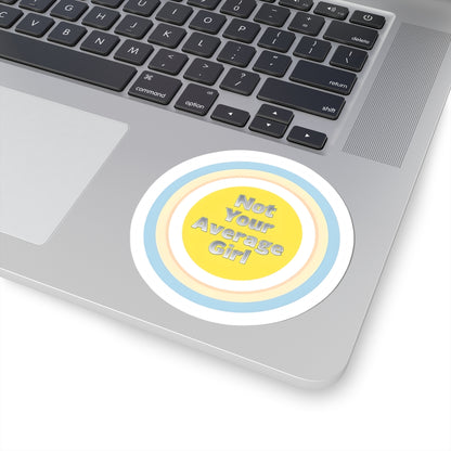 Kiss-Cut Stickers with 'Not Your Average Girl' Design, Fun Laptop Decals, Personalized Gifts, Cute Stationery, Trendy Wall Decor