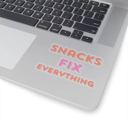 Snacks Fix Everything Kiss-Cut Stickers - Fun Vinyl Decals for Snacks Lovers