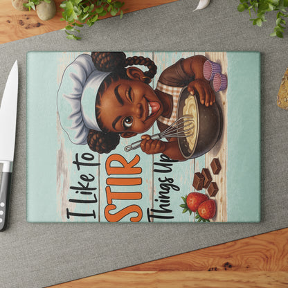 Mom Fuel Glass Cutting Board - Fun Kitchen Decor, Gift for Moms, Mother's Day, Cooking Enthusiasts, Unique Kitchen Accessory