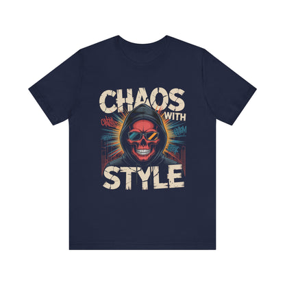 Skull Graphic Tee - Chaos with Style, Unisex T-Shirt, Edgy Apparel, Halloween Costume, Grunge Style Fashion, Gift for Him/Her