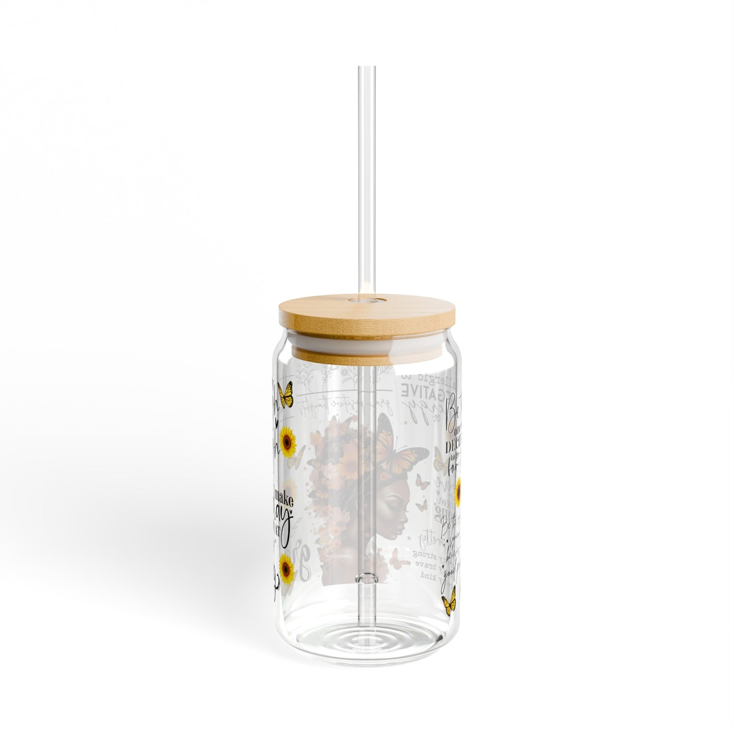 Beautiful Black Woman Sipper Glass, 16oz