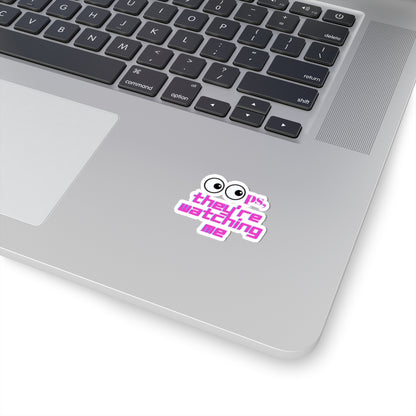 Funny Kiss-Cut Stickers - 'Oops, They're Watching Me' Decals for Laptops & Notebooks