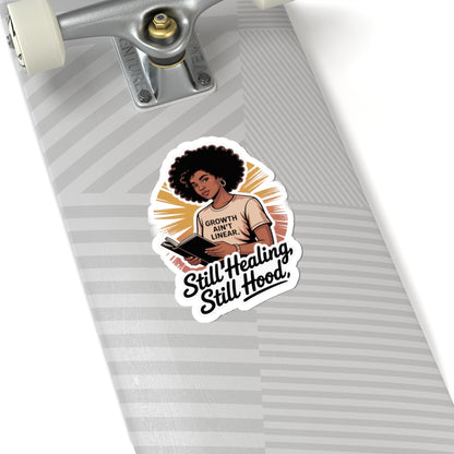 Inspirational Kiss-Cut Stickers, Motivational Laptop Stickers, Growth Ain't Linear Vinyl Decals, Empowering Art Stickers, Self-Healing Gifts