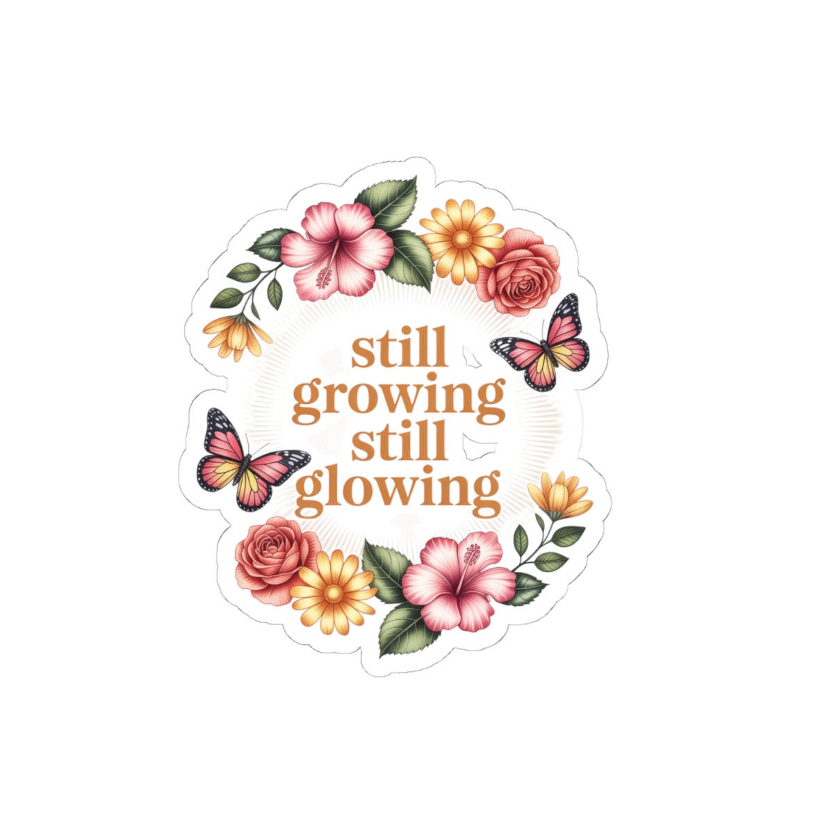 Floral Inspirational Kiss-Cut Stickers | Perfect for Journals, Laptops, Water Bottles, Gifts, and Celebrations