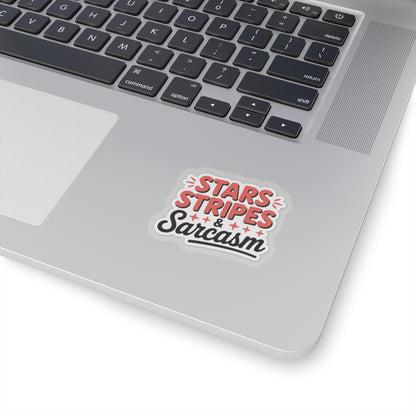 Stars Stripes & Sarcasm Kiss-Cut Stickers - Fun Vinyl Decals for Laptops, Water Bottles, Journals, and Party Favors