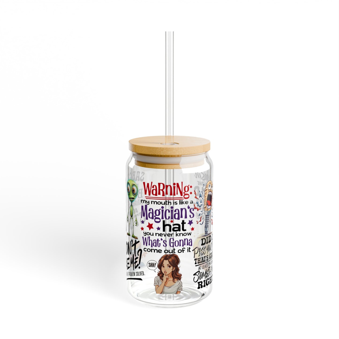 Sarcastic Sipper Glass, 16oz