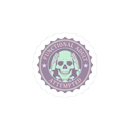 Functional Adult Attempted Skull Kiss-Cut Stickers, Laptop Decals, Planner Stickers, Funny Gifts, Self-care Decor