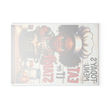 Funny Glass Cutting Board with Chef Design - Perfect Kitchen Gift for Cooks, Housewarming, Bridal Showers, Family Events, Humor Décor
