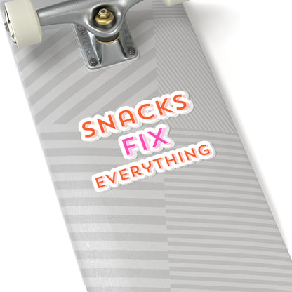 Snacks Fix Everything Kiss-Cut Stickers - Fun Vinyl Decals for Snacks Lovers
