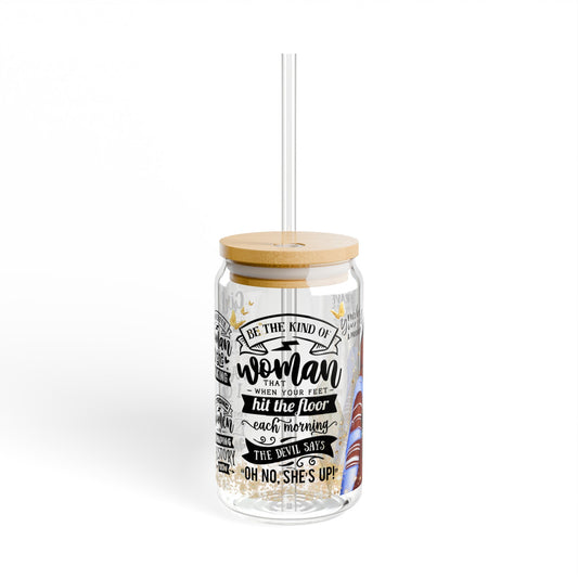 Strong Black Woman Affirmation Sipper Glass, 16oz
