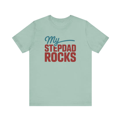My Stepdad Rocks Unisex Jersey Tee | Father's Day Gift, Stepdad Appreciation, Casual Wear, Family Reunion, Gift for Him