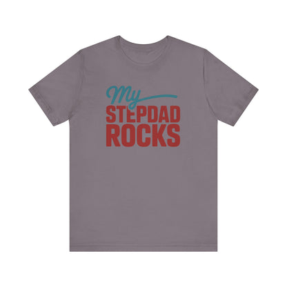 My Stepdad Rocks Unisex Jersey Tee | Father's Day Gift, Stepdad Appreciation, Casual Wear, Family Reunion, Gift for Him