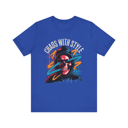 Chaos With Style Phantom Swipe Tee – Streetwear Skull Hoodie Shirt with Urban Electric Vibes