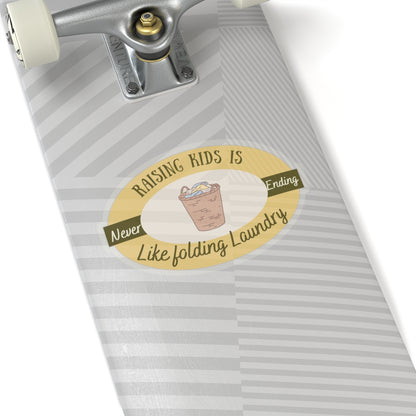 Raising Kids Kiss-Cut Stickers - Funny Parenting Decal for Moms