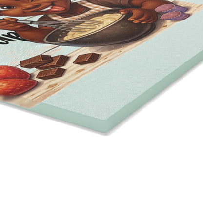 Mom Fuel Glass Cutting Board - Fun Kitchen Decor, Gift for Moms, Mother's Day, Cooking Enthusiasts, Unique Kitchen Accessory