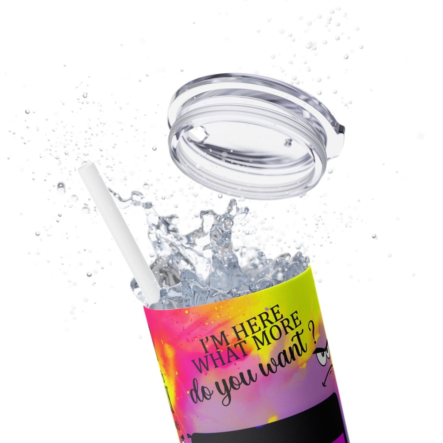 WTF Skinny Tumbler with Straw, 20oz
