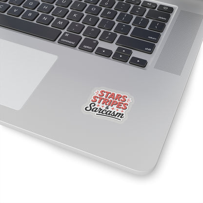 Stars Stripes & Sarcasm Kiss-Cut Stickers - Fun Vinyl Decals for Laptops, Water Bottles, Journals, and Party Favors