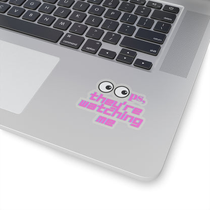 Funny Kiss-Cut Stickers - 'Oops, They're Watching Me' Decals for Laptops & Notebooks