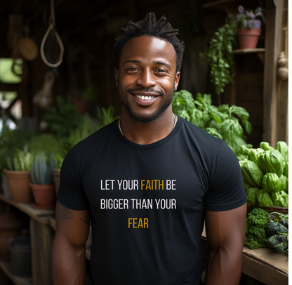 Motivational Faith T-Shirt - Let Your Faith Be Bigger Than Your Fear