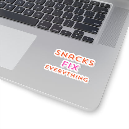 Snacks Fix Everything Kiss-Cut Stickers - Fun Vinyl Decals for Snacks Lovers