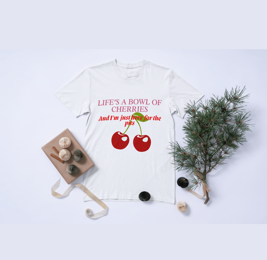 Life's a Bowl of Cherries Tee - Embrace the Sour with a Smile Jersey Short Sleeve Shirt