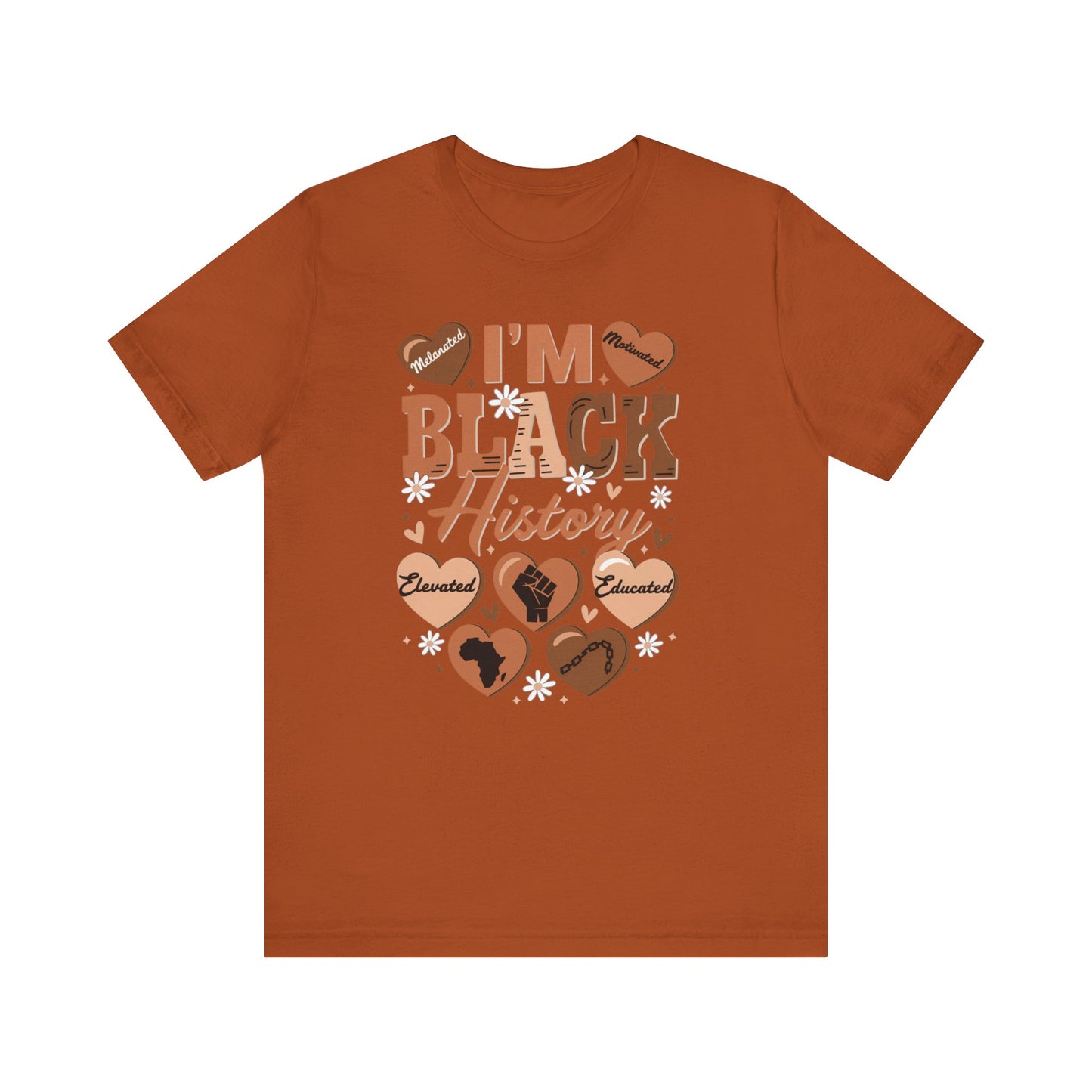 Jersey Short Sleeve Tee I'm Black History Hearts